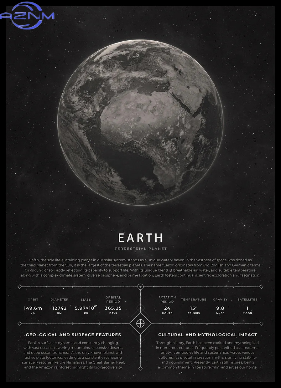 Star Map Poster - Poster Vintage AZNM con Stampa Estetica